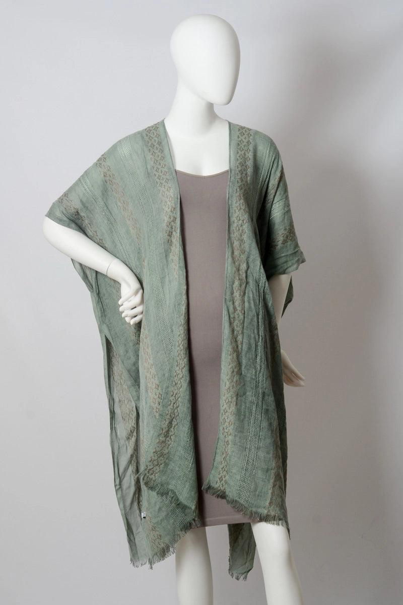 Tribal Accent Woven Kimono