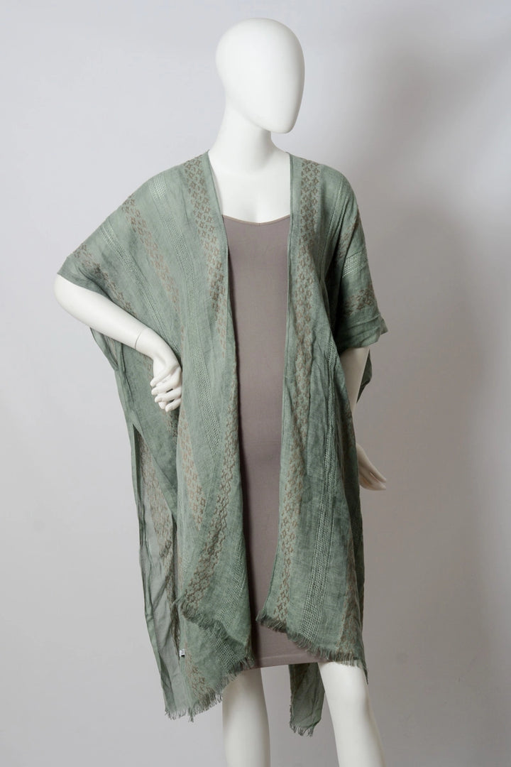 Tribal Accent Woven Kimono