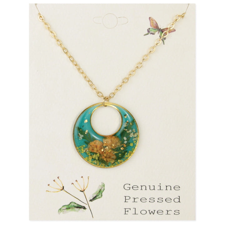 Blue Moods Pressed Flower Necklace