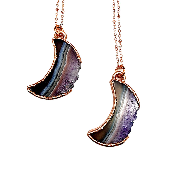 Waxing + Waning Amethyst Moon Necklace