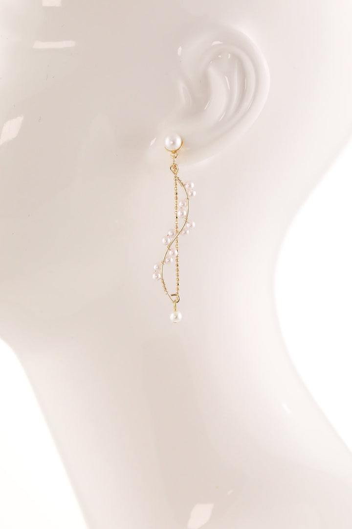 Spiral Pearl Drop Earrings