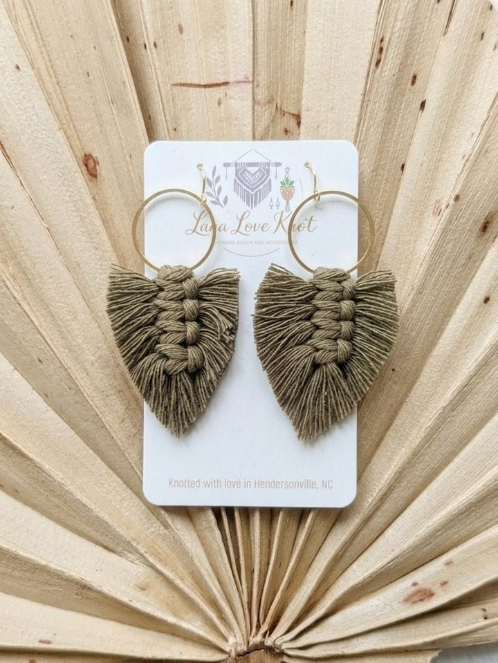 Macramé Willow Leaf Earrings
