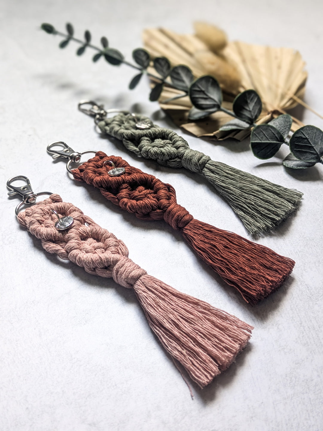 Mountain Charm Macramé Key Chain