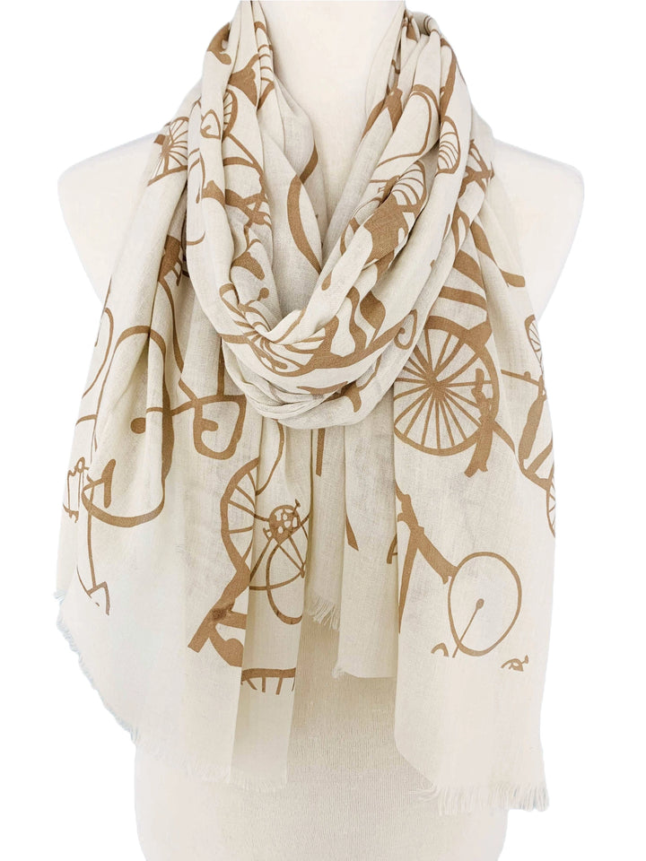 Lightweight Bicycle Print Scarf