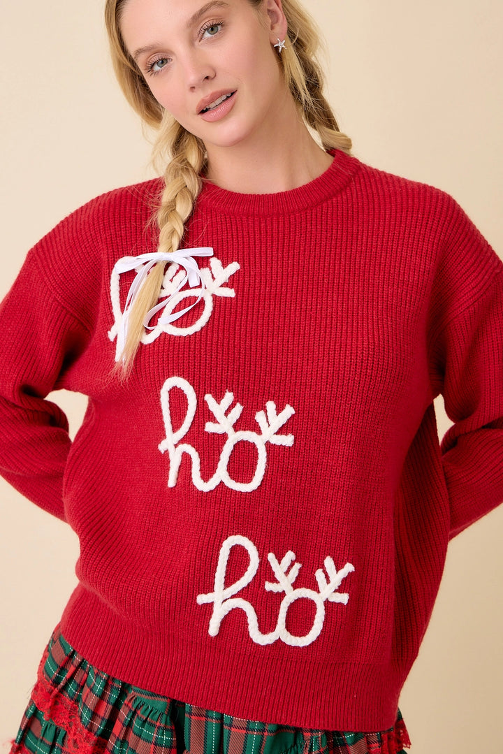 'Ho Ho Ho Reindeer' Knit Sweater