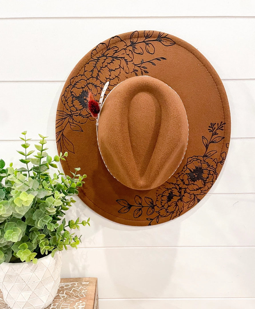 Floral Engraved Boho Hat