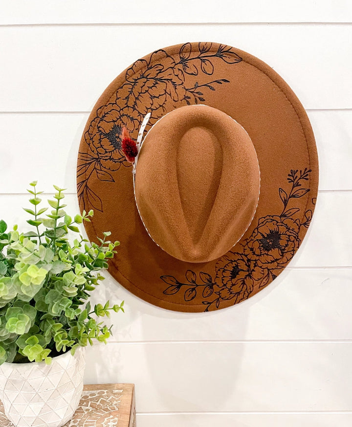 Floral Engraved Boho Hat