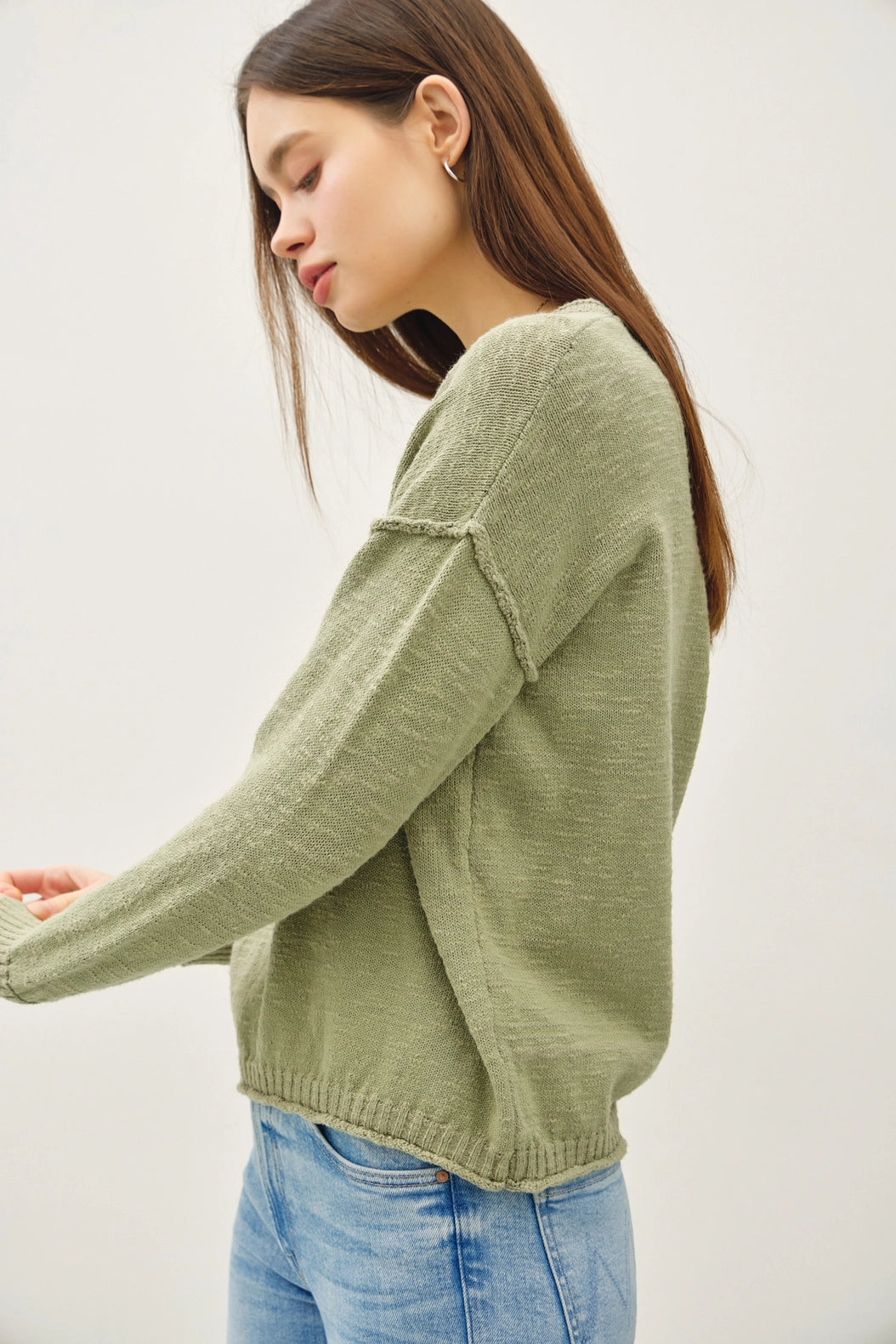 Inside Out Drop Shoulder Sweater