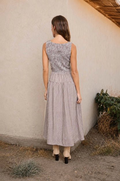 Smocked Top Gingham Dress