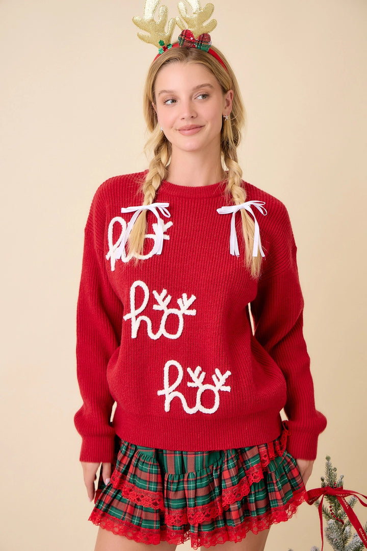 'Ho Ho Ho Reindeer' Knit Sweater