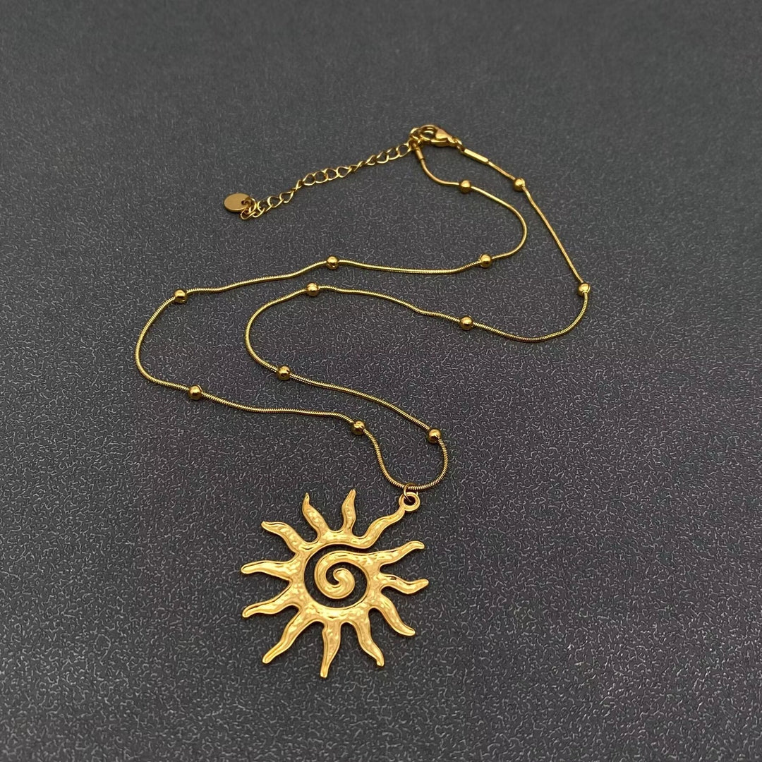 18K Vortex Sun Necklace