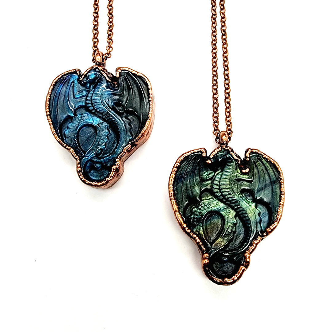 Carved Labradorite Dragon Necklace