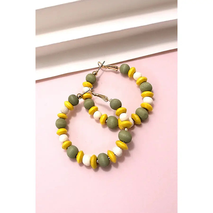 Wood Beaded Hoops
