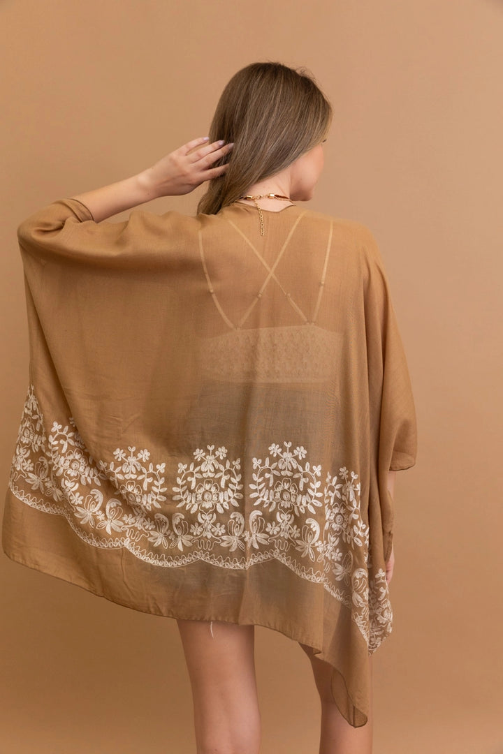 Floral Embroidered Kimono