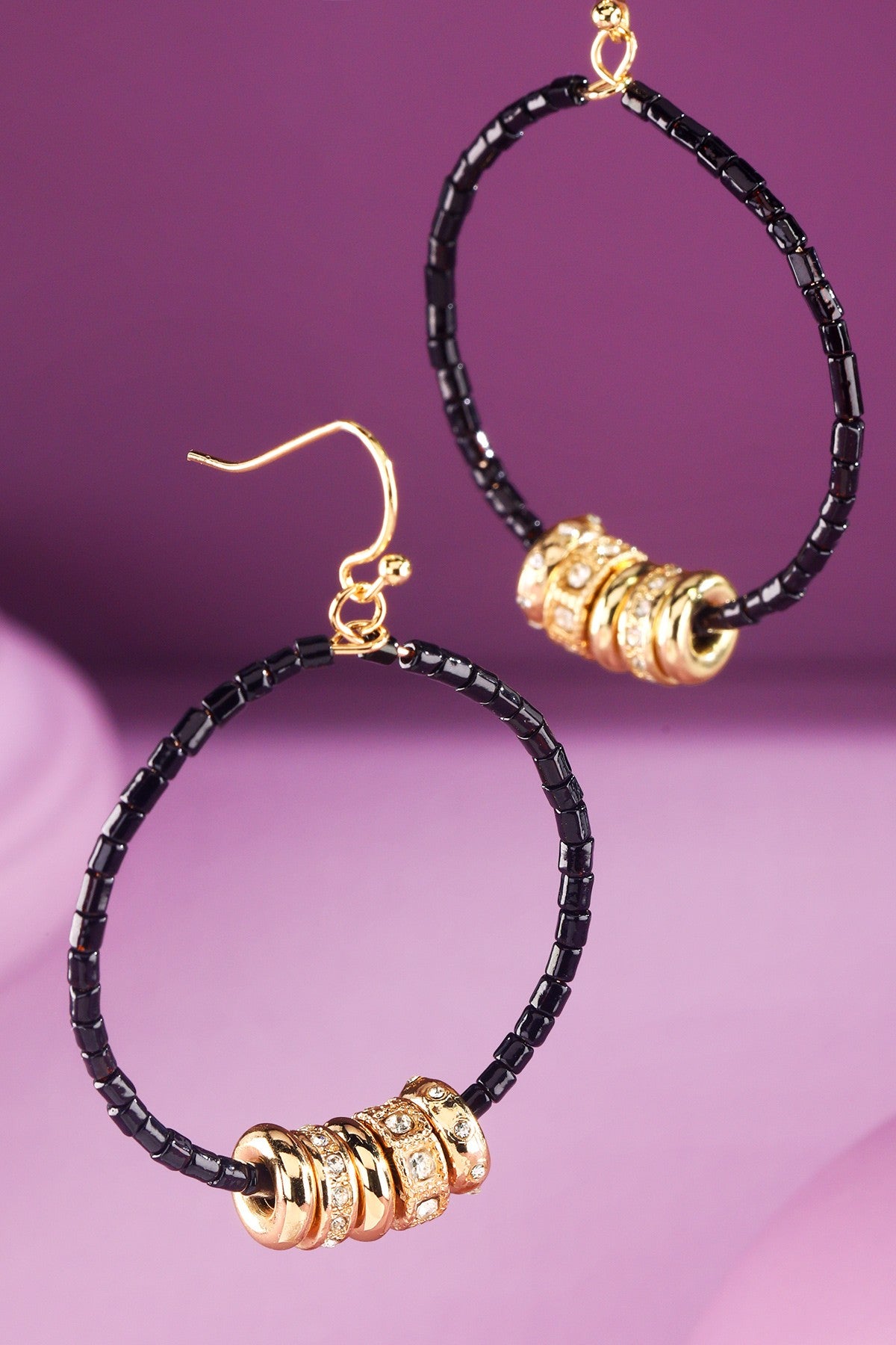 Beaded Hoops With Crystal Spacers