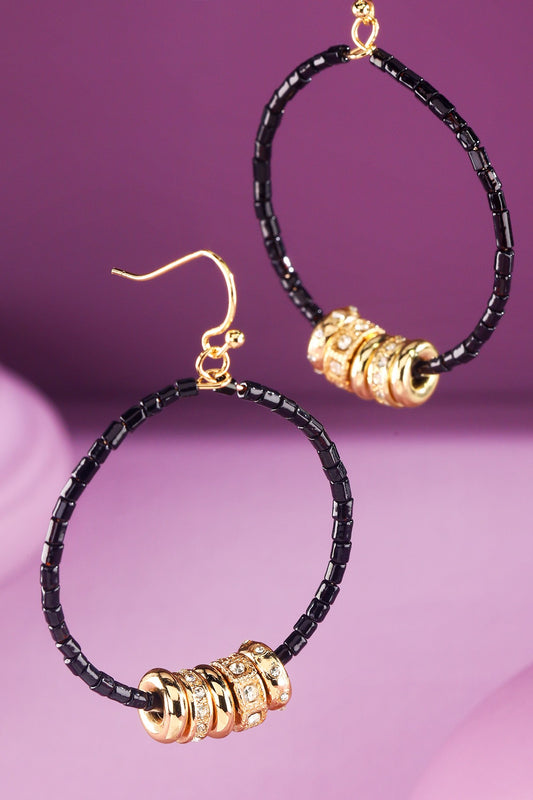 Beaded Hoops With Crystal Spacers