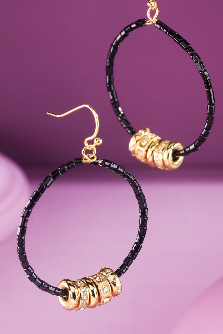 Beaded Hoops With Crystal Spacers