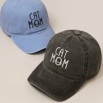 Cat Mom Embroidered Ball Cap