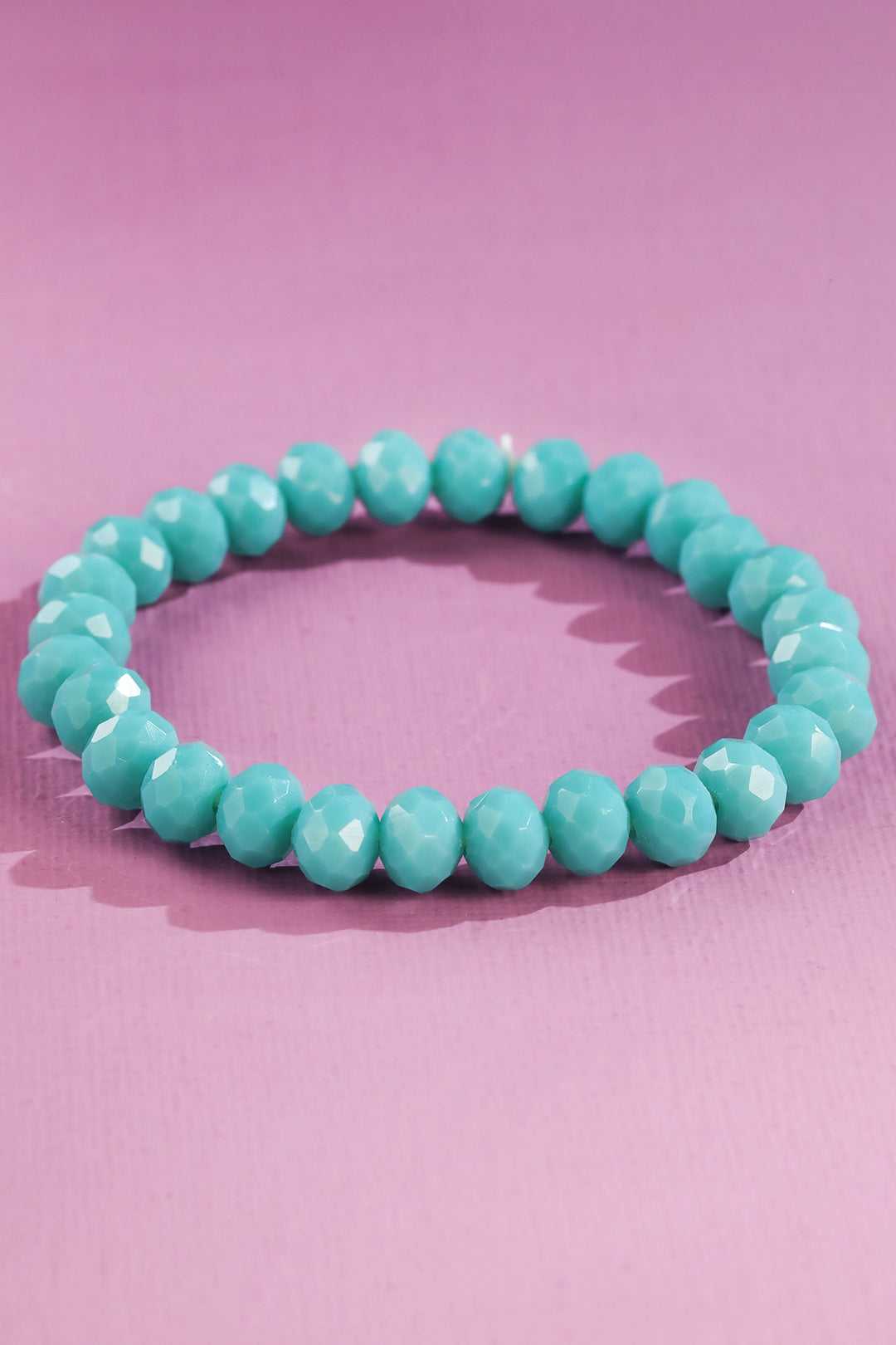 Faceted Glass Bead Stretch Bracelet