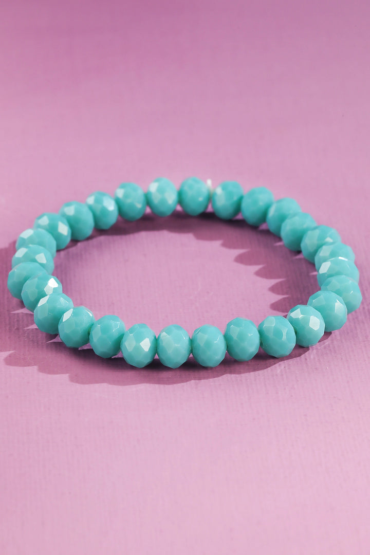 Faceted Glass Bead Stretch Bracelet