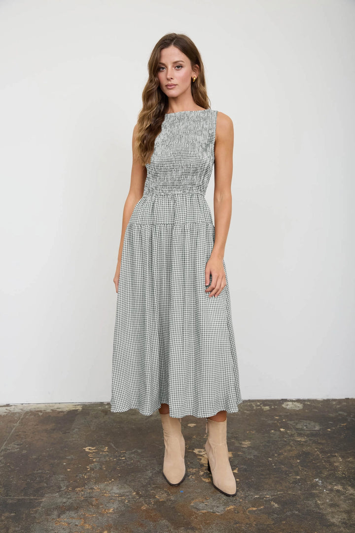 Smocked Top Gingham Dress