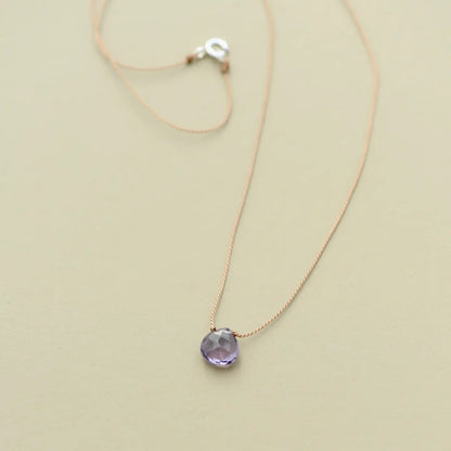 Teardrop Gemstone Necklace On Silk Cord