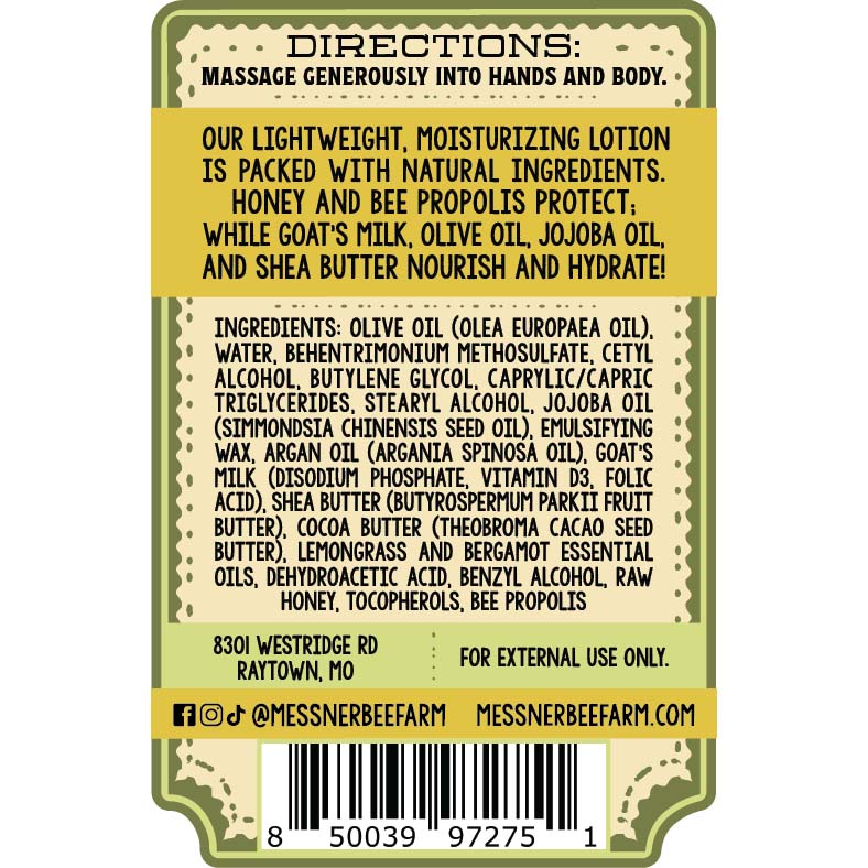 Lemongrass Bergamot - Milk and Honey Lotion 2oz