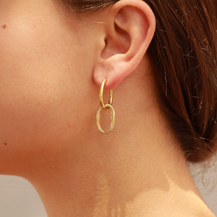 Interlocked Oval Huggie Hoops