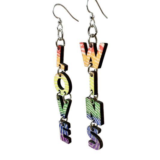 Love Wins - Lasercut Wooden Earrings