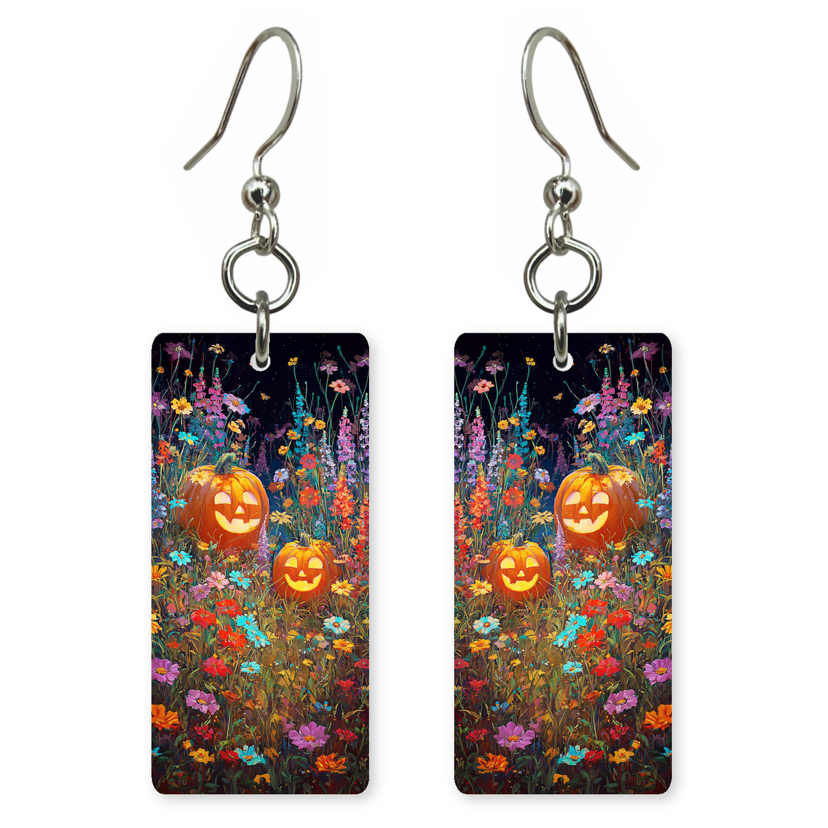 Jack-o-Lantern Wildflower Earrings