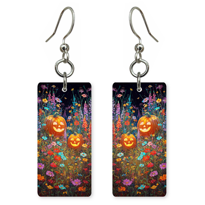 Jack-o-Lantern Wildflower Earrings