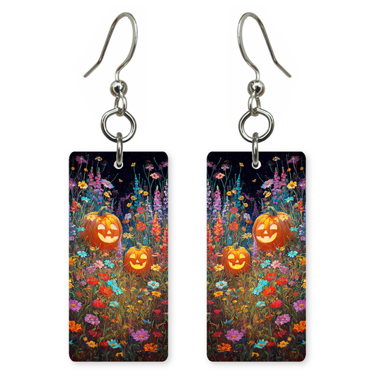 Jack-o-Lantern Wildflower Earrings