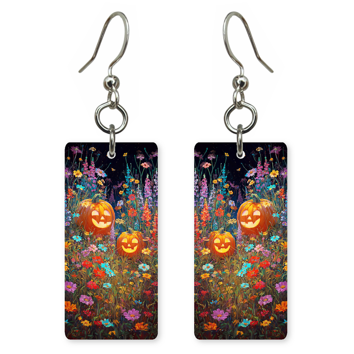 Jack-o-Lantern Wildflower Earrings