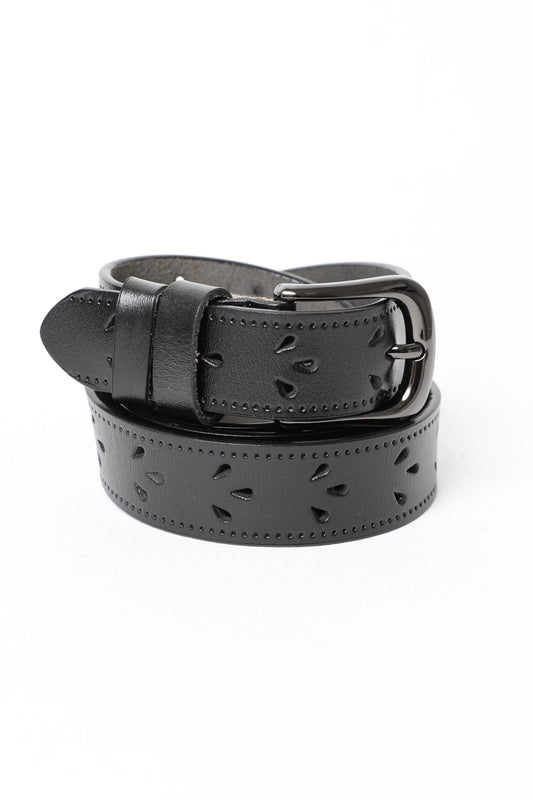 Petal Punch Out Leather Belt