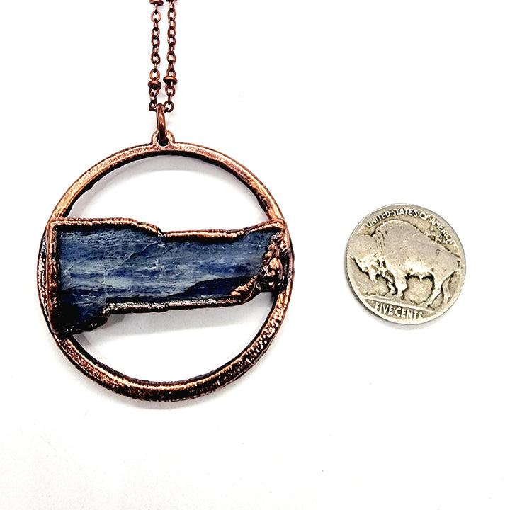 Blue Kyanite Halo Necklace