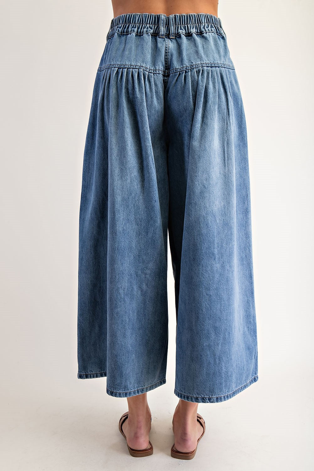 Stone Washed Cropped Culottes