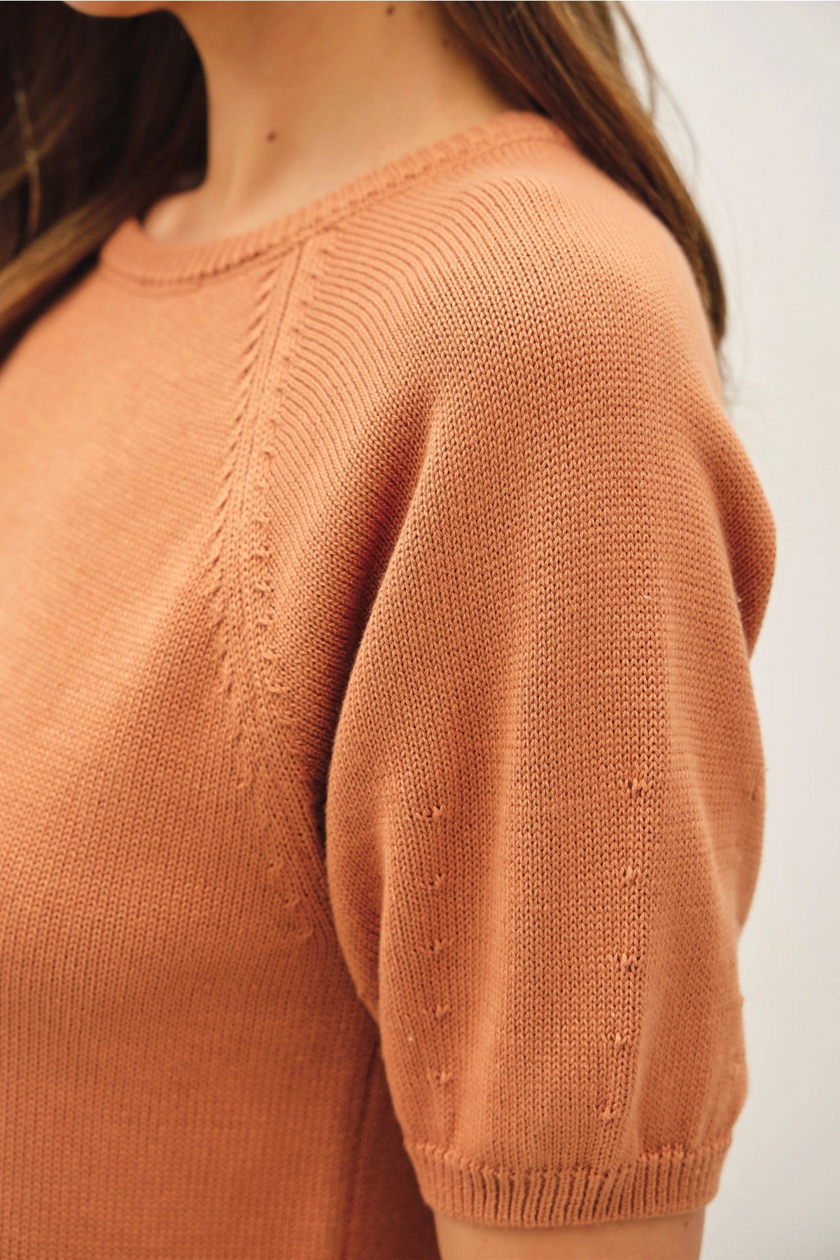Raglan Short Sleeve Knit Top