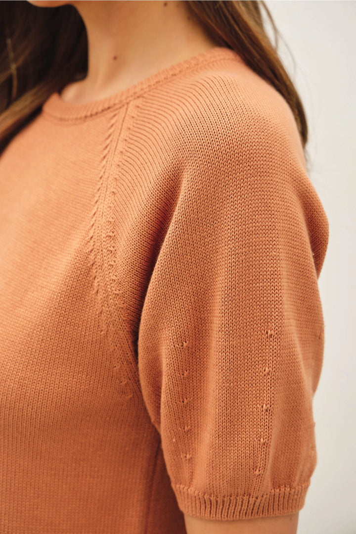 Raglan Short Sleeve Knit Top