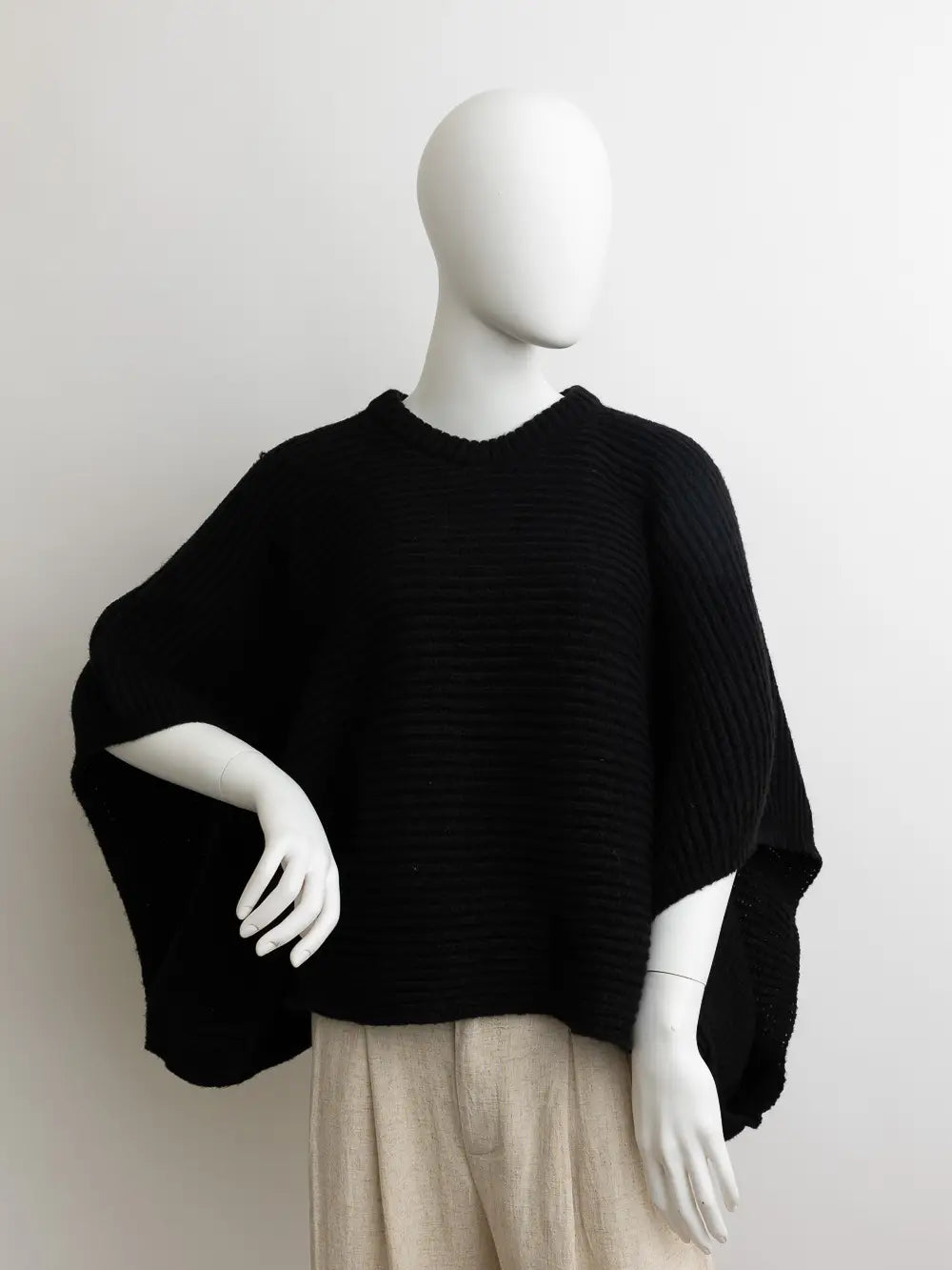Crew Neck Poncho Sweater