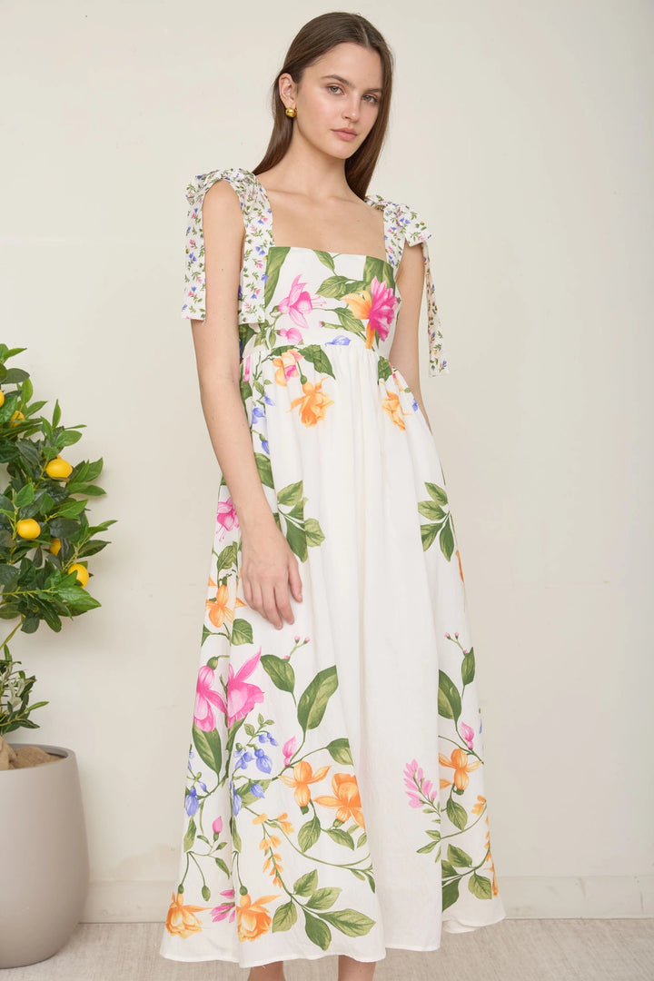 Floral Maxi With Tie Straps