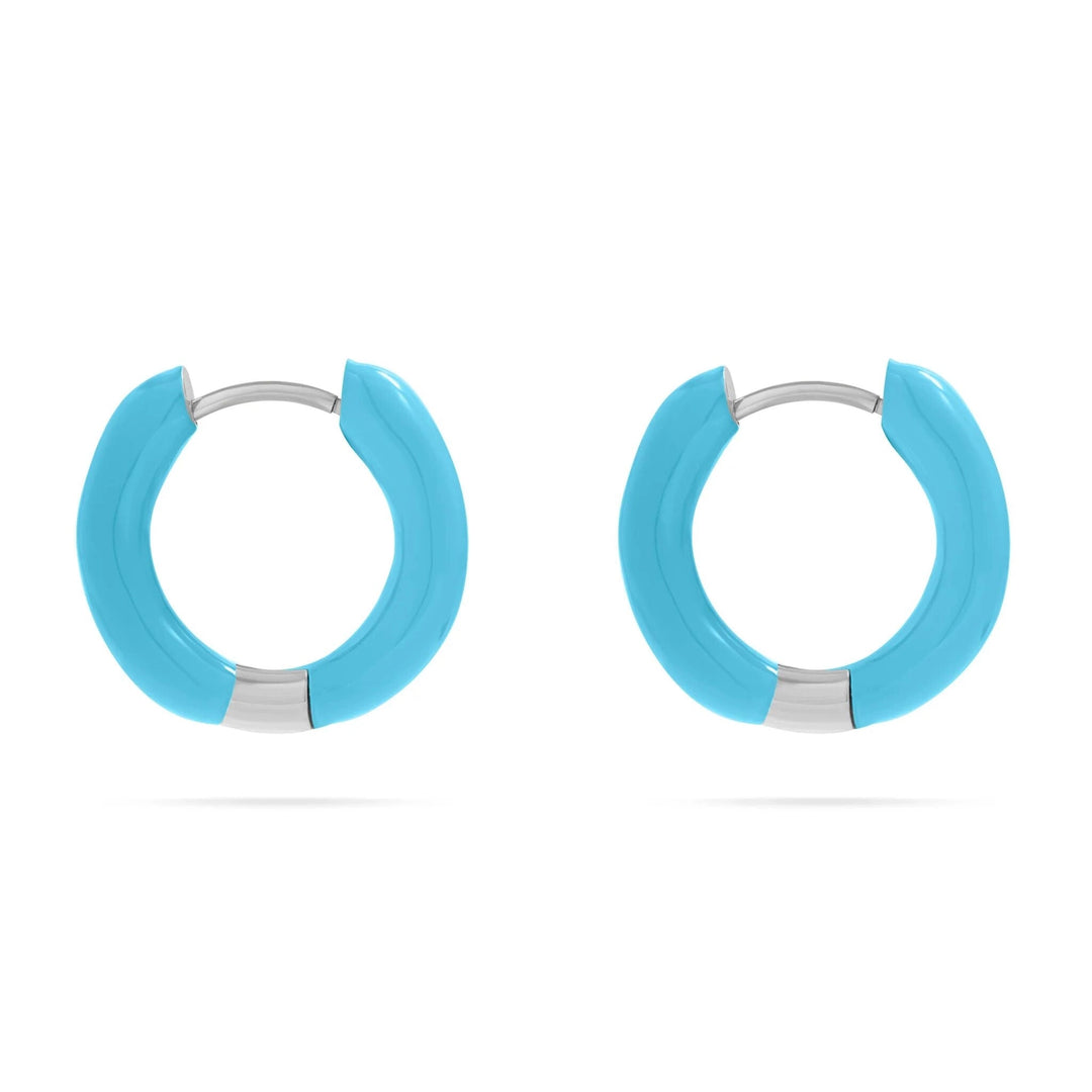 Blue Wonder Huggie Hoops