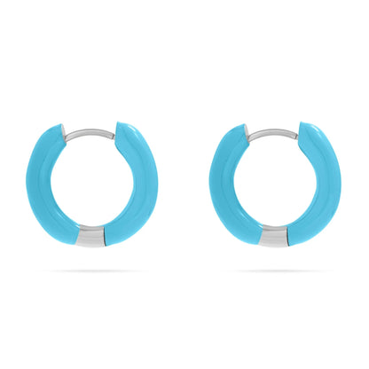 Blue Wonder Huggie Hoops
