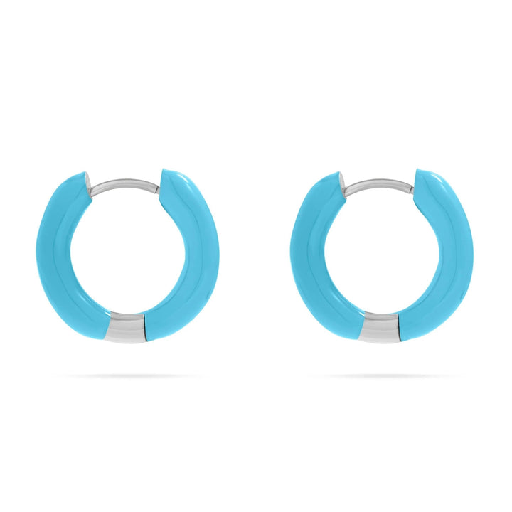 Blue Wonder Huggie Hoops