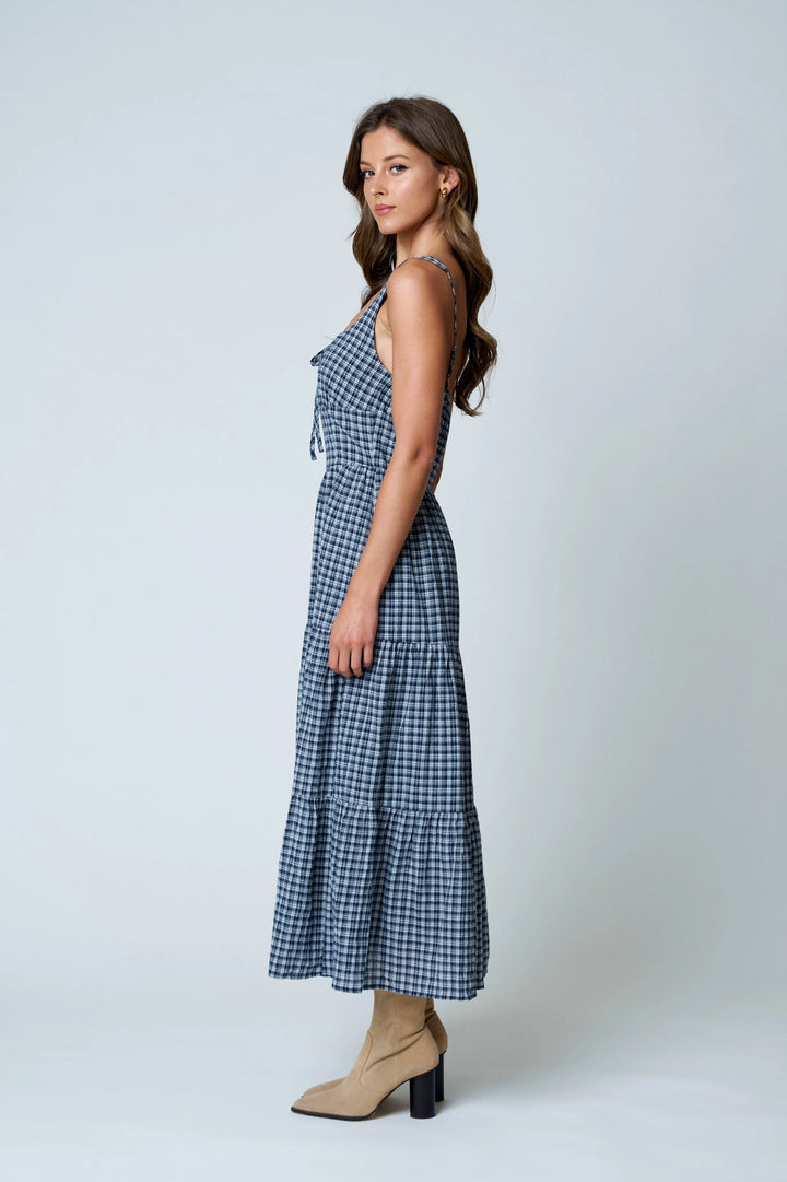 Plaid Pattern Tiered Dress