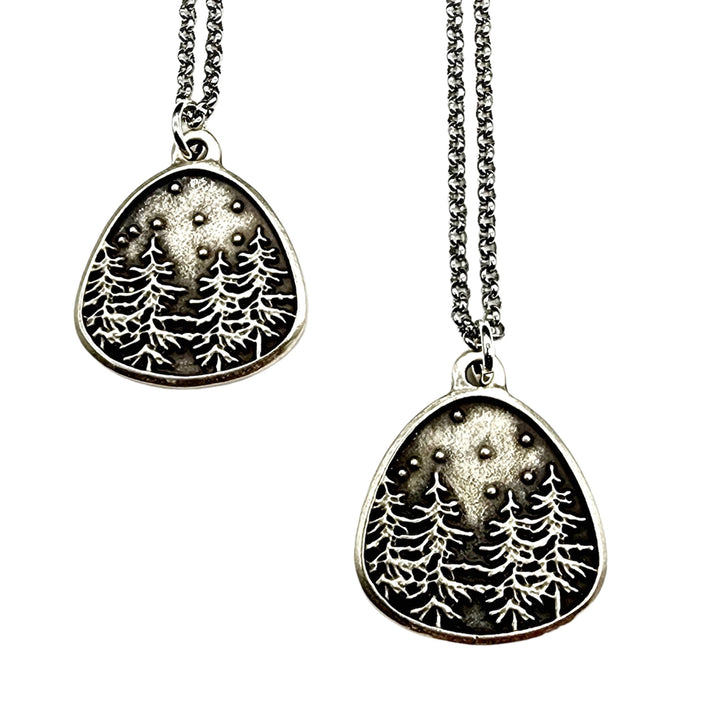 Forest Through The Trees Antique Silver Necklace