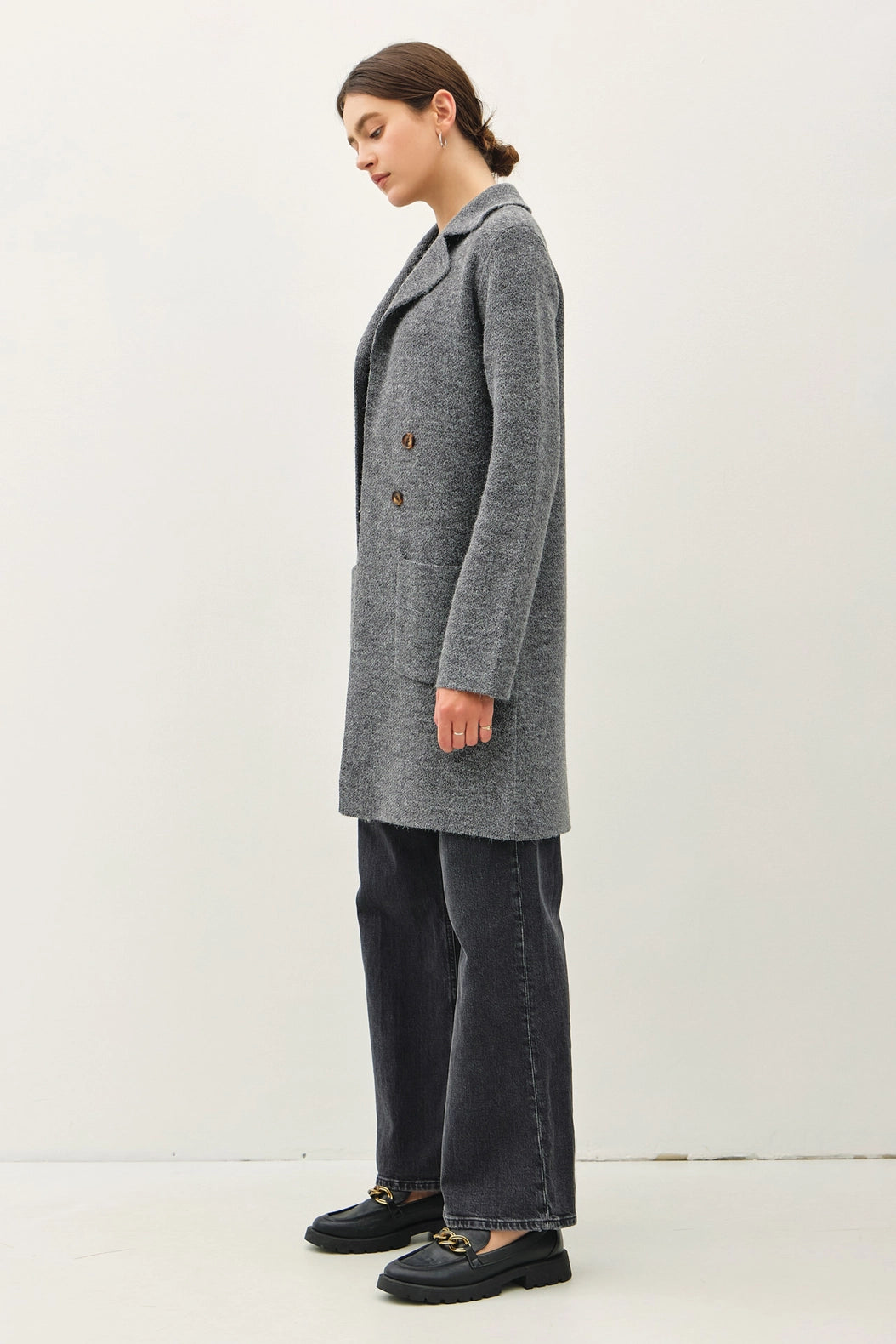 Trench Style Knit Cardigan