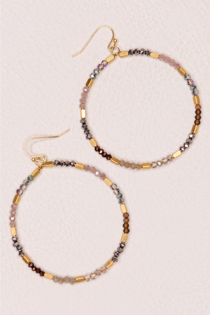 Amber Beaded Hoops
