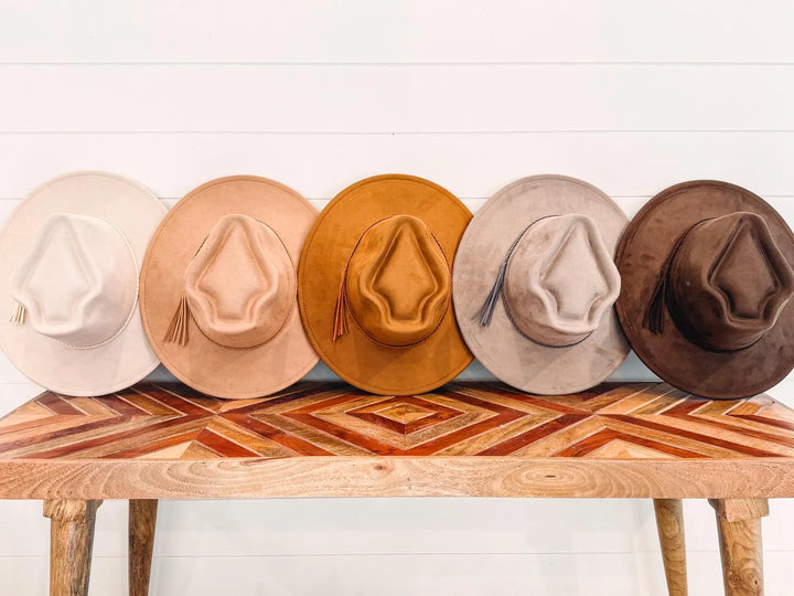 Vegan Suede Arrow Crown Hat
