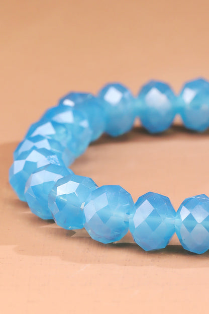 Faceted Glass Bead Stretch Bracelet