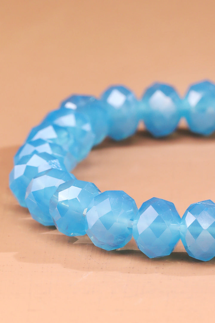 Faceted Glass Bead Stretch Bracelet